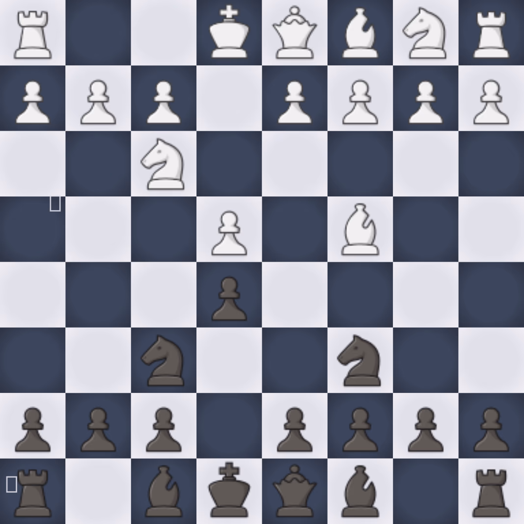 dark knight gambit board position, viewed from Black's side
