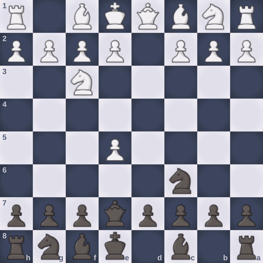 Englund Gambit board position, viewed from Black's side