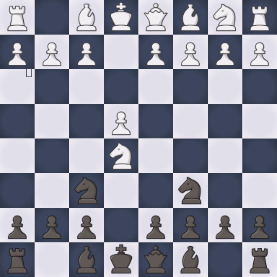 Stafford Gambit board position, viewed from Black's side